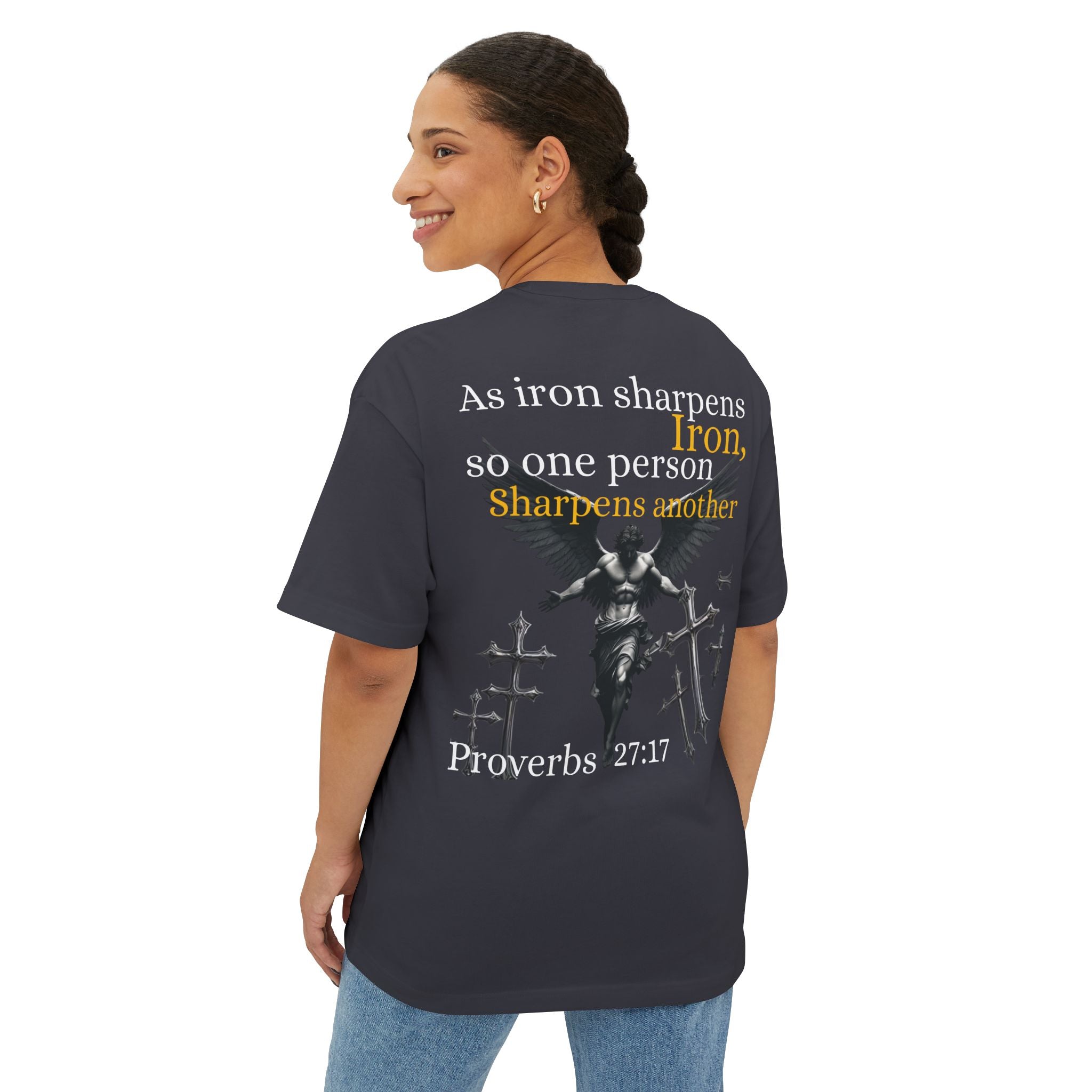 Proverbs 27:17 Unisex oversized Tee