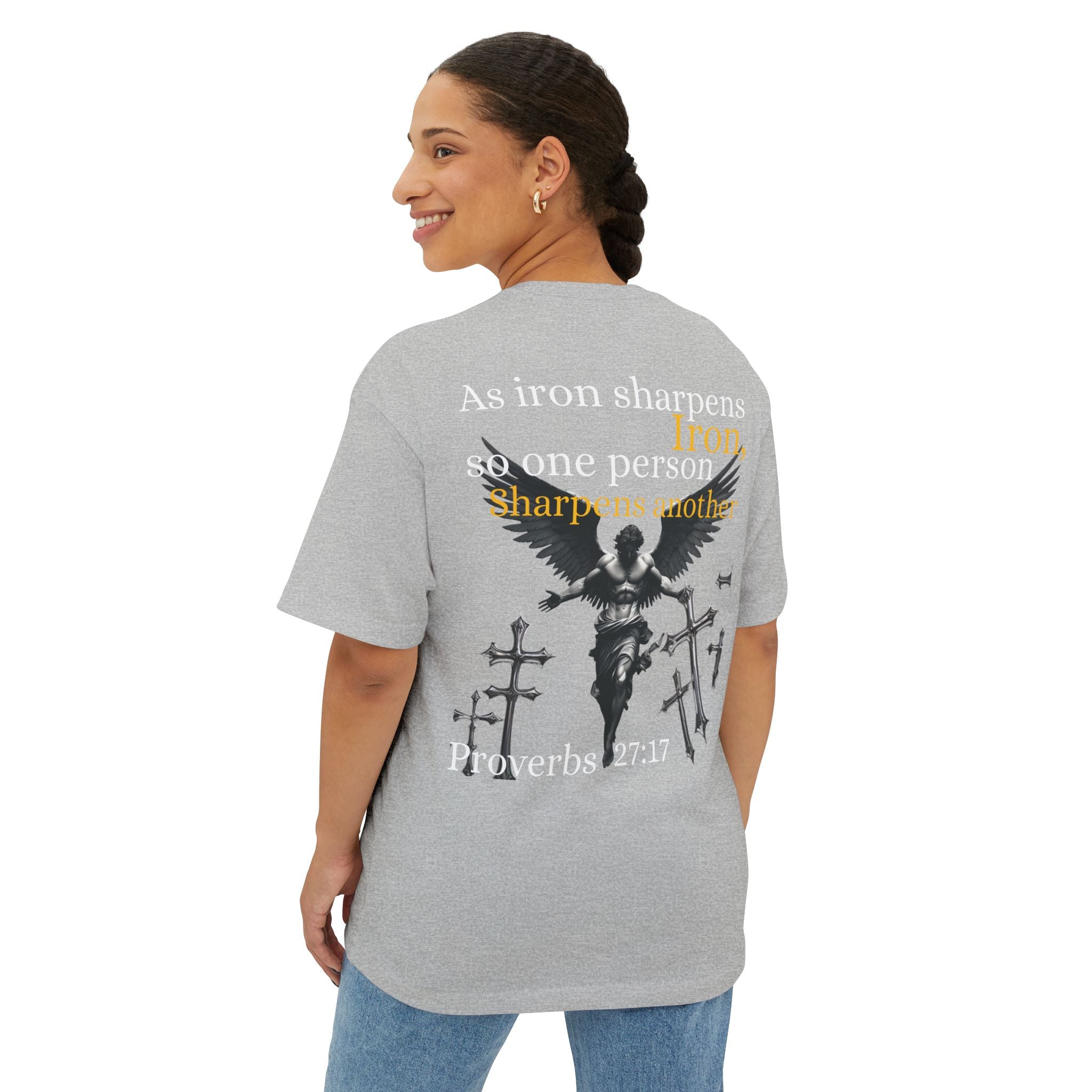 Proverbs 27:17 Unisex oversized Tee