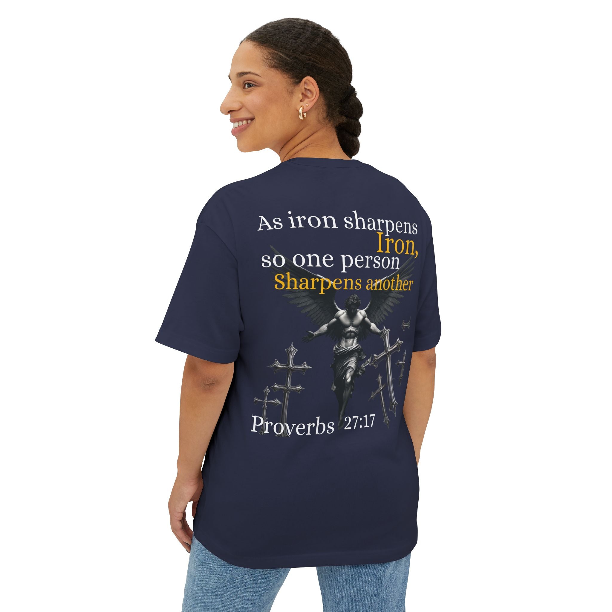 Proverbs 27:17 Unisex oversized Tee