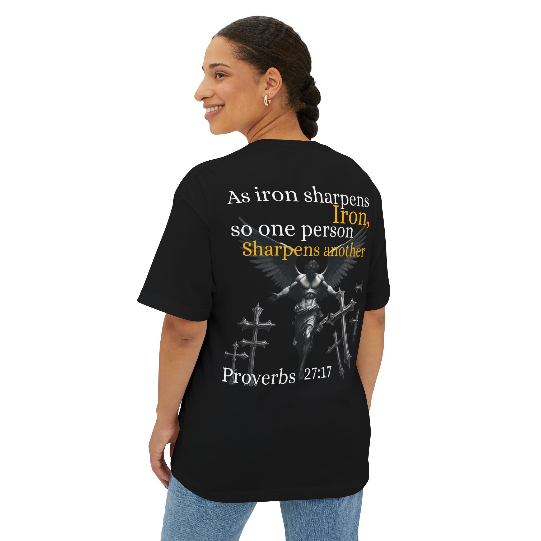 Proverbs 27:17 Unisex oversized Tee