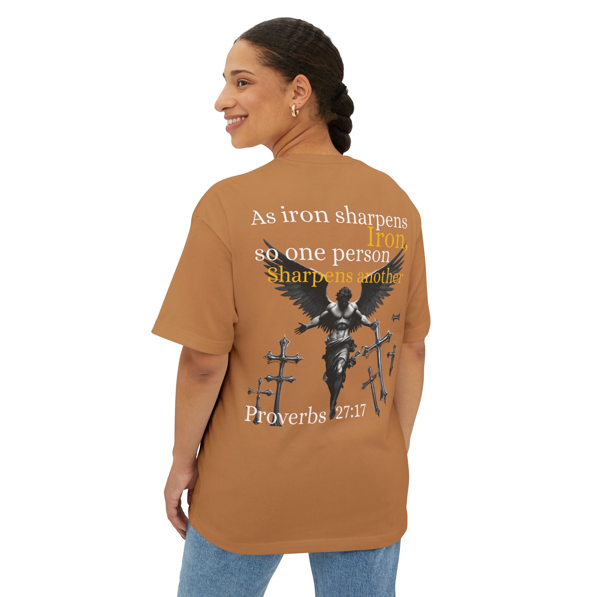 Proverbs 27:17 Unisex oversized Tee